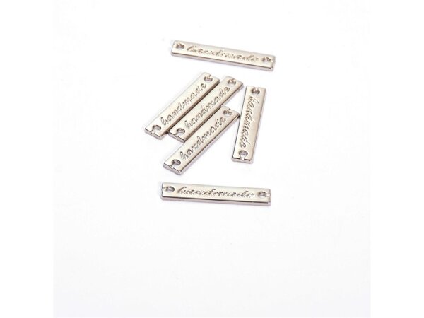Small Metal Sew-On Label Handmade, 3cm, Nickel