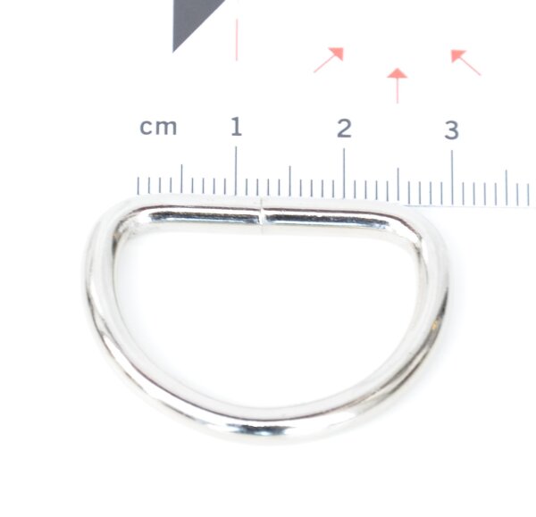 D-Ringe 25 x 18 x 3,4mm Stahl, Silbern vernickelt