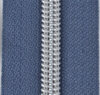 Kunststoff-Rei&szlig;verschluss silber metallisiert graublau
