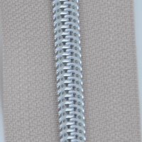Kunststoff-Rei&szlig;verschluss silber metallisiert taupe