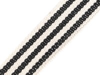Gurtband Baumwolle gemustert 4cm breit schwarz natur...